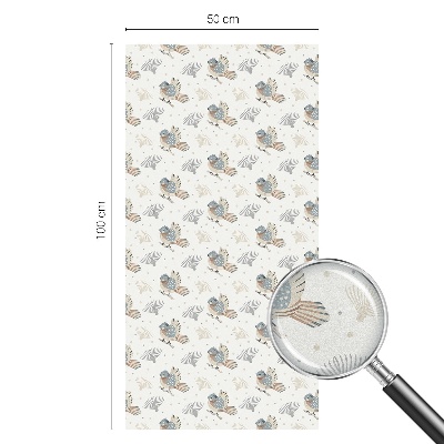 Zonwerende raamfolie glas in lood Vogels patroon