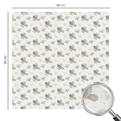 Zonwerende raamfolie glas in lood Vogels patroon