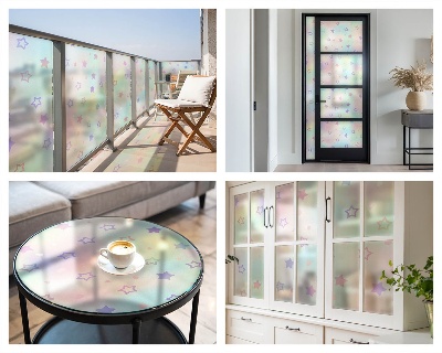 Zelfklevende raamfolie glas in lood Regenboogpatronen