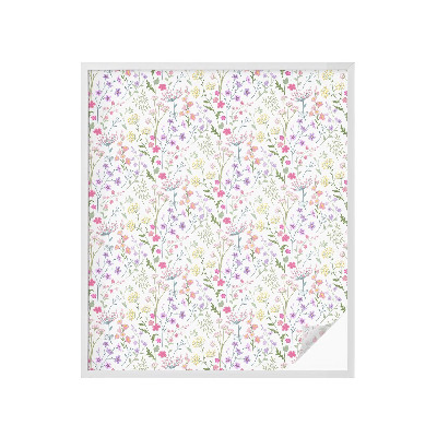 Zelfklevende anti inkijk folie glas in lood Bloemenweide