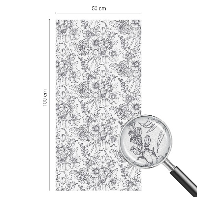 Zonwerende raamfolie glas in lood Floristische elegantie