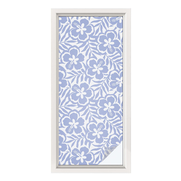 Zelfklevende anti inkijk folie glas in lood Hibiscusbloemen