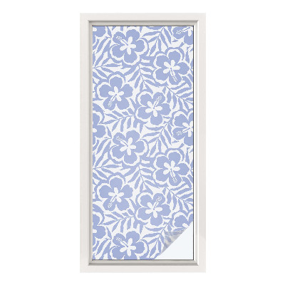 Zelfklevende anti inkijk folie glas in lood Hibiscusbloemen