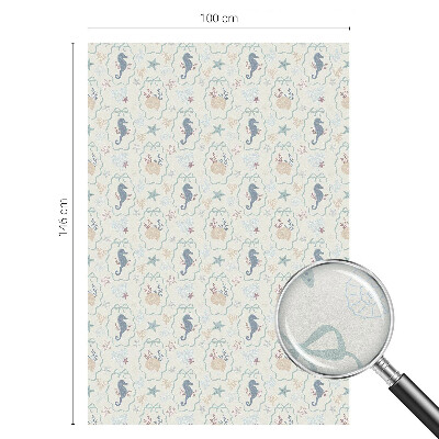 Zonwerende raamfolie glas in lood Zeepaardjes