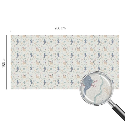 Zonwerende raamfolie glas in lood Zeepaardjes