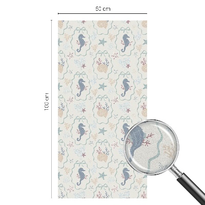 Zonwerende raamfolie glas in lood Zeepaardjes