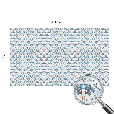 Zelfklevende raamfolie glas in lood Blauwe palmbomen