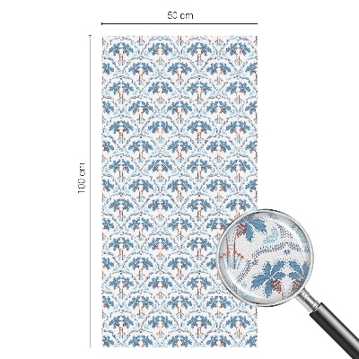 Zelfklevende raamfolie glas in lood Blauwe palmbomen