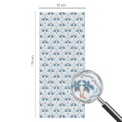 Zelfklevende raamfolie glas in lood Blauwe palmbomen