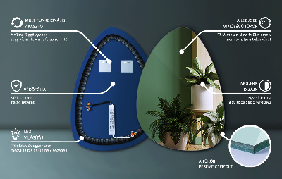 Asymmetrische eivormige spiegel met LED verlichting