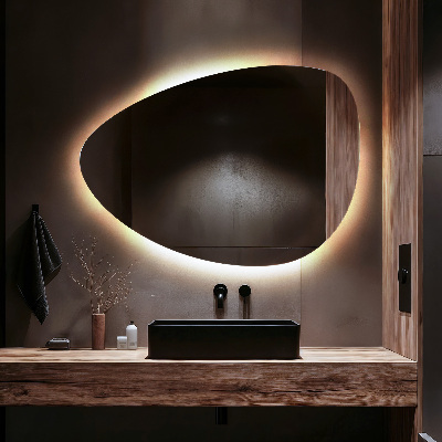 Asymmetrische eivormige spiegel met LED verlichting