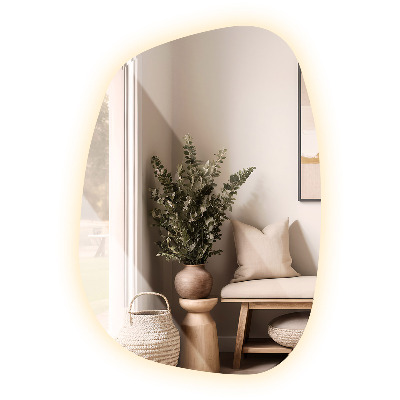 Asymmetrische spiegel met verlichting spetter