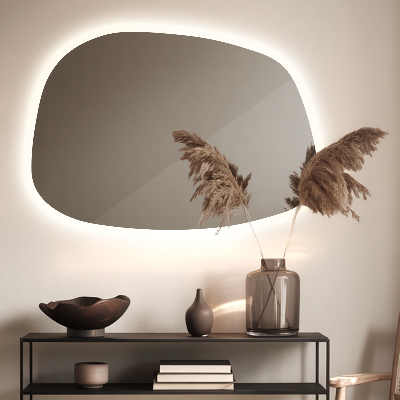 Asymmetrische spiegel met verlichting spetter