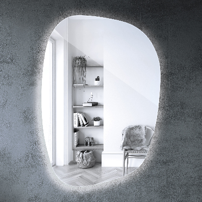 Asymmetrische spiegel met verlichting spetter