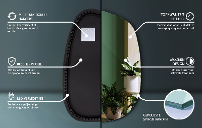Asymmetrische spiegel met verlichting spetter
