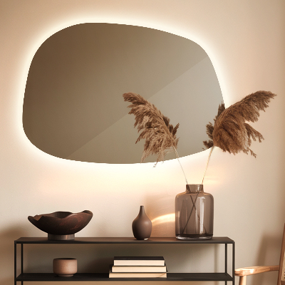 Asymmetrische spiegel met verlichting spetter