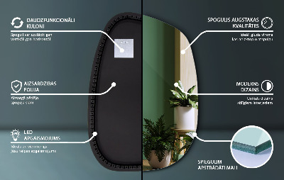 Asymmetrische spiegel met verlichting spetter