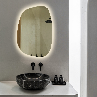 Asymmetrische spiegel met verlichting spetter