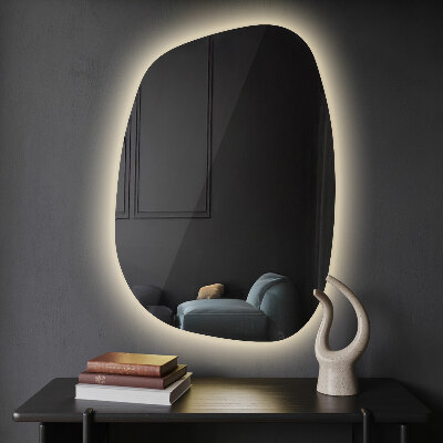 Asymmetrische spiegel met verlichting spetter