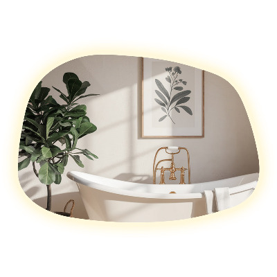 Asymmetrische spiegel met verlichting spetter