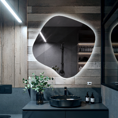 Organische vorm spiegel LED moderne uitstraling