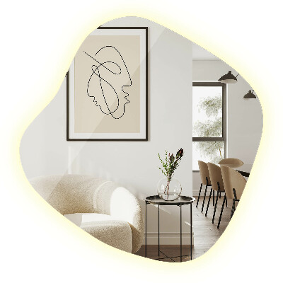 Organische vorm spiegel LED moderne uitstraling