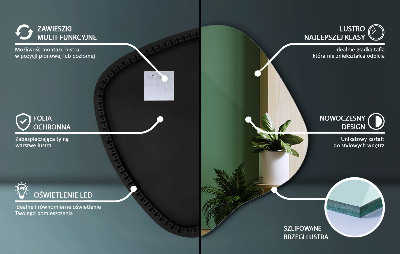 Organische vorm spiegel LED moderne uitstraling