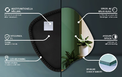 Organische vorm spiegel LED moderne uitstraling