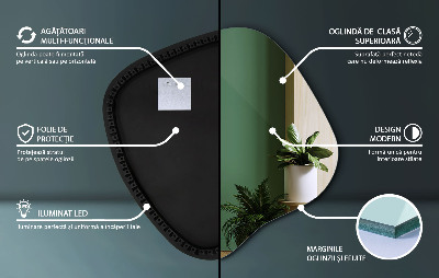 Organische vorm spiegel LED moderne uitstraling