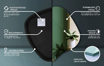 Organische vorm spiegel LED moderne uitstraling