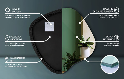 Organische vorm spiegel LED moderne uitstraling