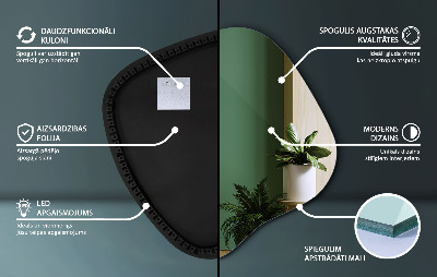Organische vorm spiegel LED moderne uitstraling
