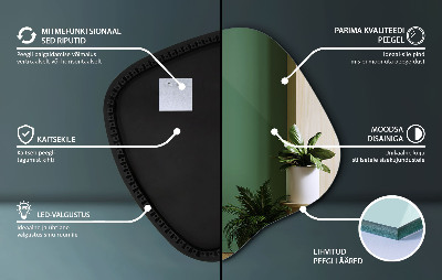 Organische vorm spiegel LED moderne uitstraling