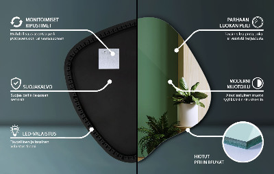 Organische vorm spiegel LED moderne uitstraling