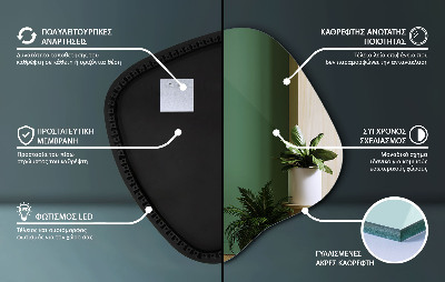 Organische vorm spiegel LED moderne uitstraling