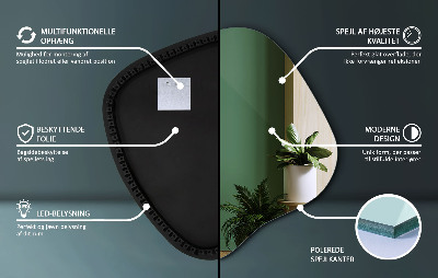 Organische vorm spiegel LED moderne uitstraling