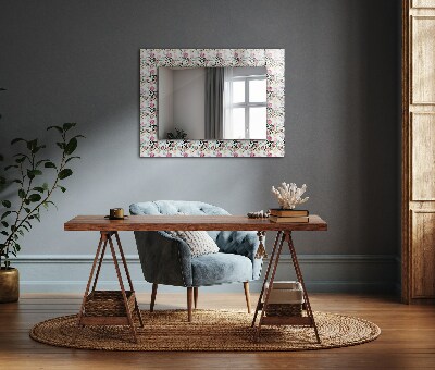 Spiegel met decoratie Bloemmotieven