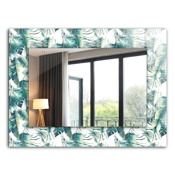 Wandspiegel met print Groene tropische bladeren