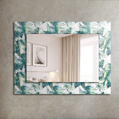 Wandspiegel met print Groene tropische bladeren