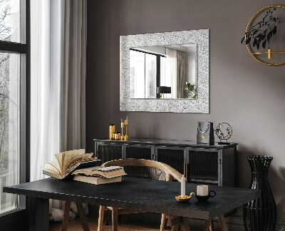 Bedrukte spiegel Monochroom bloemenpatroon