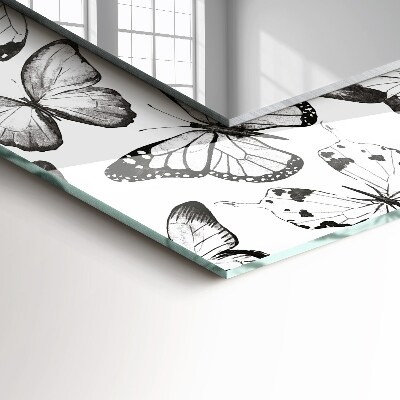 Wandspiegel decoratieve print Zwart-witte vlinders
