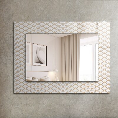 Bedrukte spiegel Bloem met geometrisch patroon
