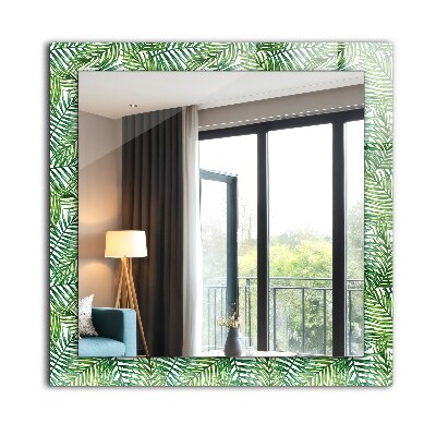 Spiegel met print Groene palmbladeren