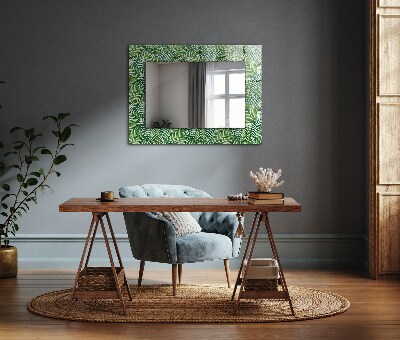 Spiegel met print Groene palmbladeren