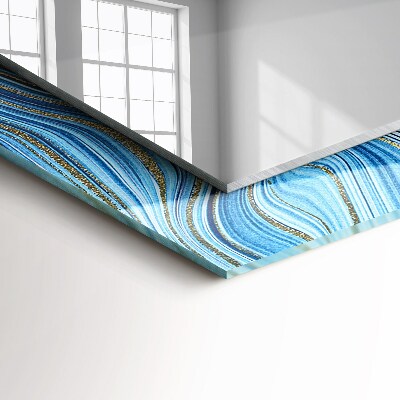 Wandspiegel met print Blauw abstract patroon