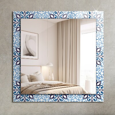 Wandspiegel decoratieve print Blauw siermotief