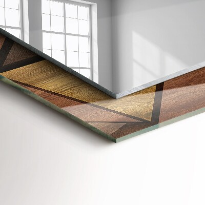 Spiegel met print Geometrische patronen in hout