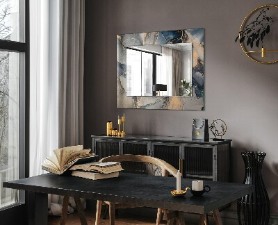Spiegel met decoratie Blauwe abstracte kunst