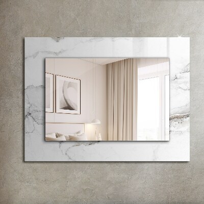 Wandspiegel met print Witte marmer ontwerpen