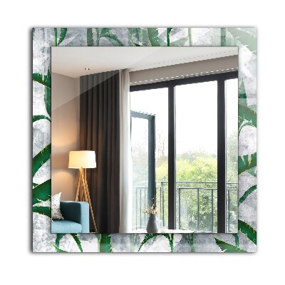 Spiegel met decoratie Planten met groene bladeren